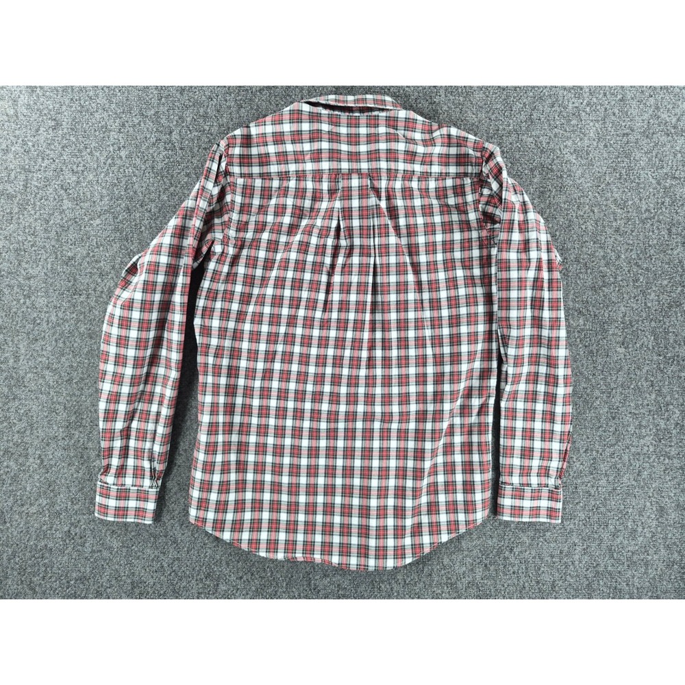 Brooks Brothers Fleece Mens Large Red White Blue Plaid Cotton Button Down Shirt - Picture 7 of 7